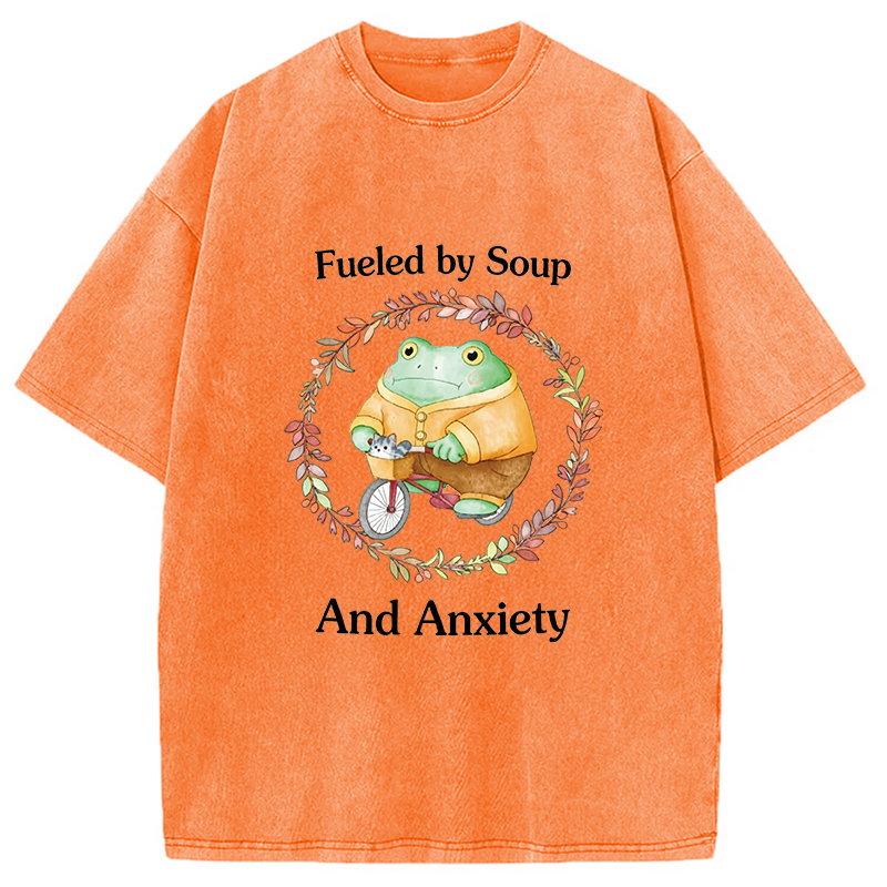 Modecanvas Soup And Anxiety DTG Printing Washed T-Shirt