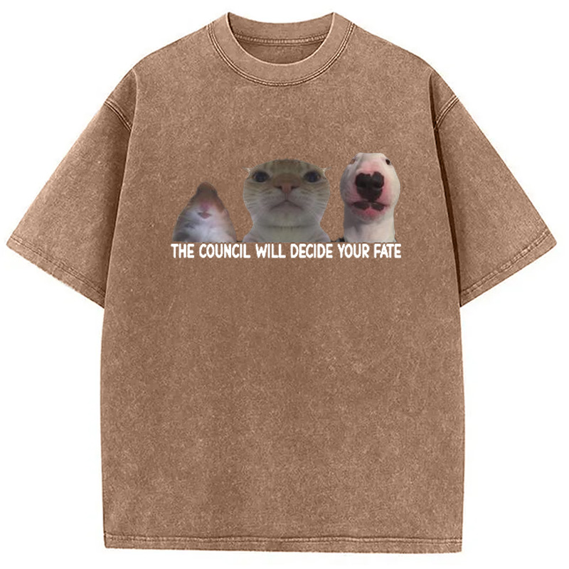 Modecanvas The Council Will Become Your Fate Meme Washed T-Shirt