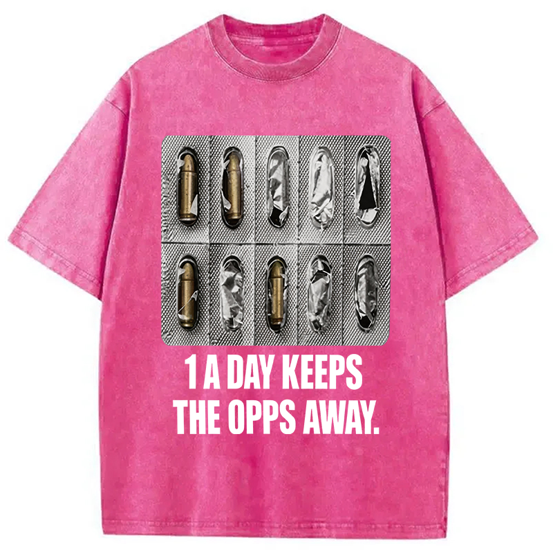 Modecanvas 1A Day Keeps The OPPs Away DTG Printing Washed T-Shirt