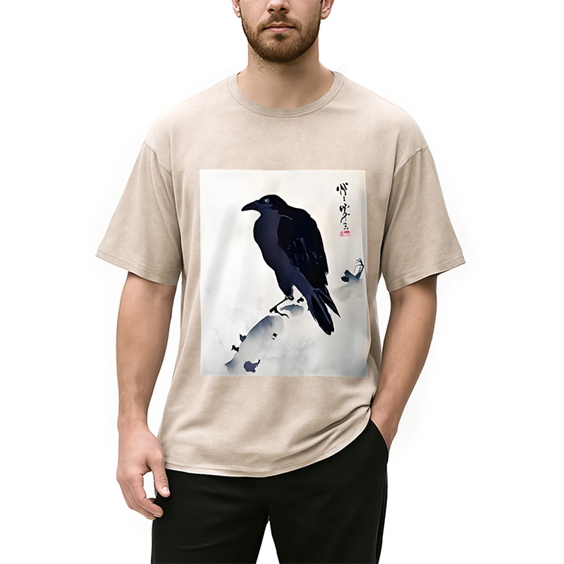Modecanvas Japanese Kyosai Crow Washed T-Shirt