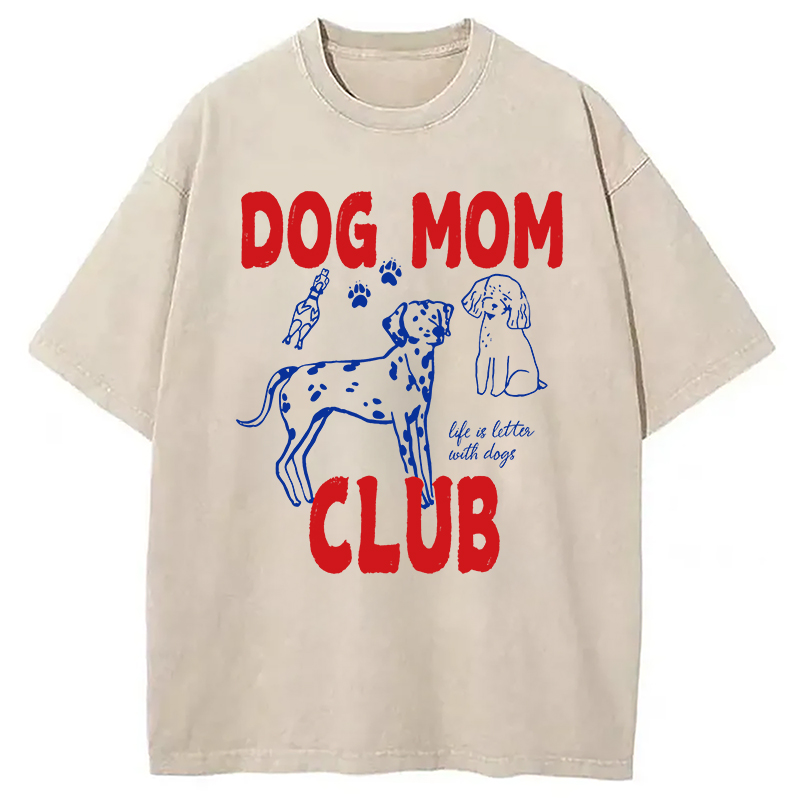 Modecanvas Dog Mom Club Washed T-Shirt