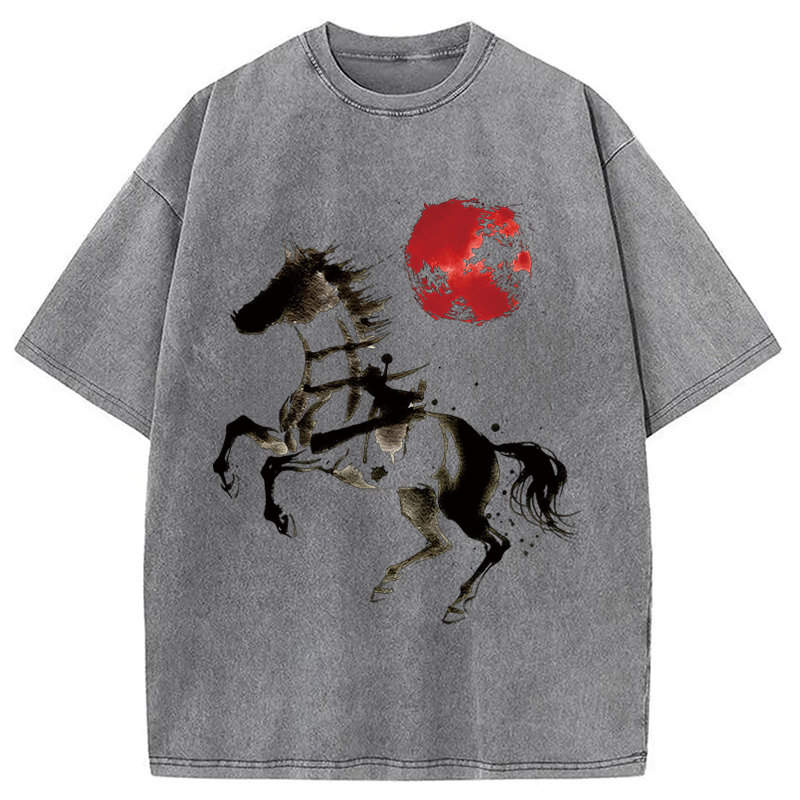 Modecanvas Spirit of the Horse DTG Printing Washed T-Shirt