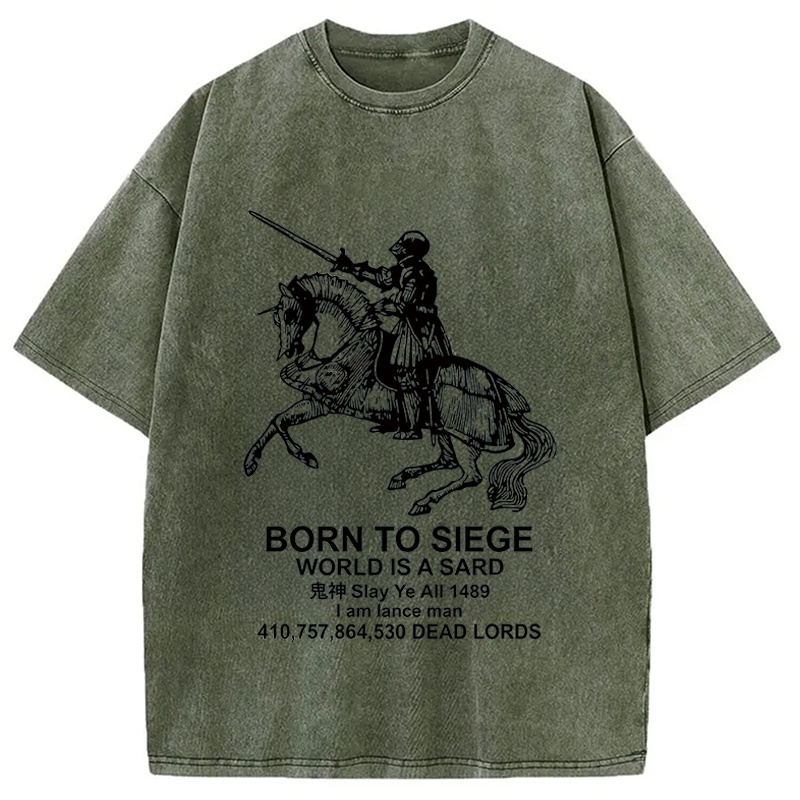 Modecanvas Born To Siege DTG Printing Washed T-Shirt