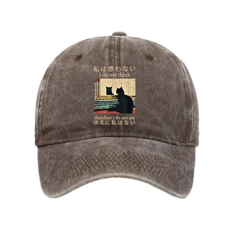 Modecanvas I Do Not Think Therefore I Do Not Am Washed Cap-modecanvas