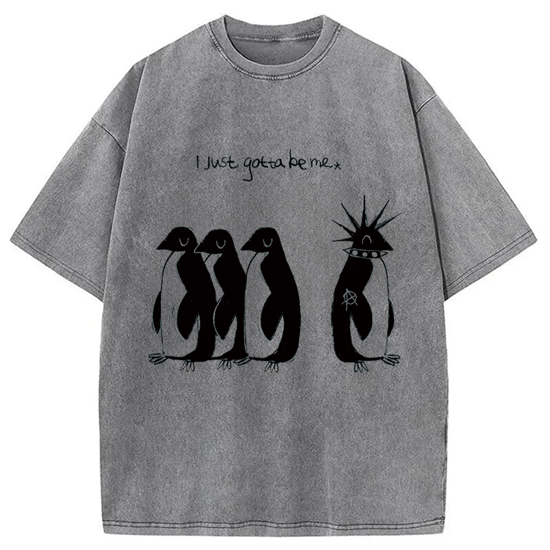 Modecanvas I Just Gotta Be Me DTG Printing Washed T-Shirt