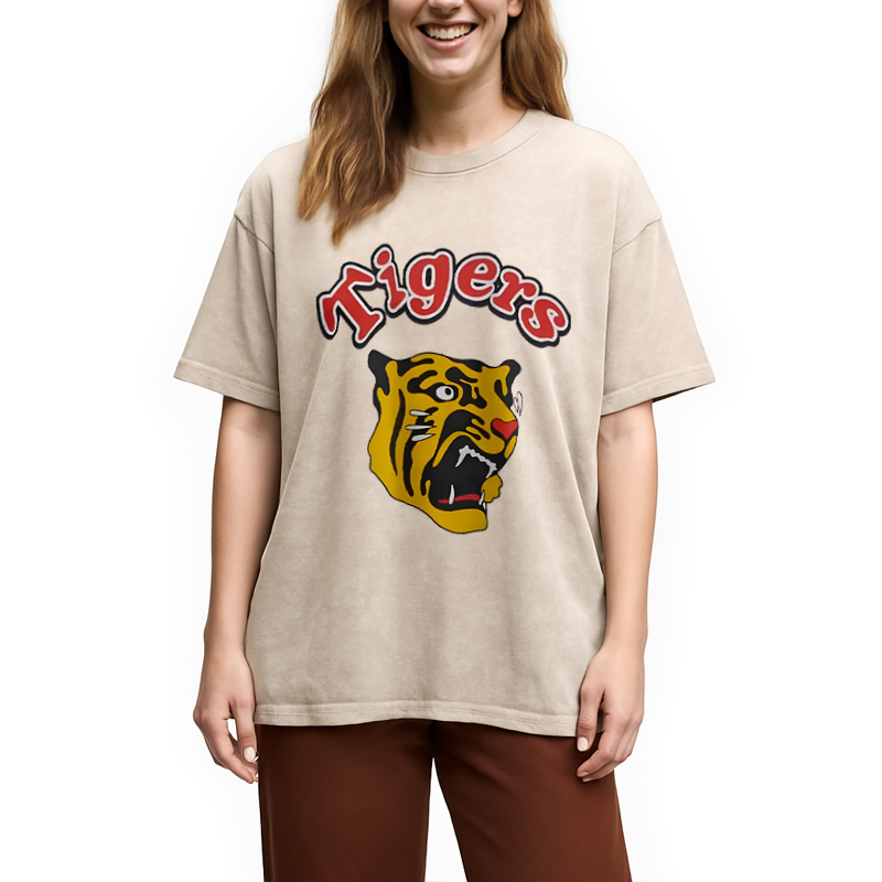 Modecanvas Vintage Hashin Tigers Japanese Baseball Washed T-Shirt