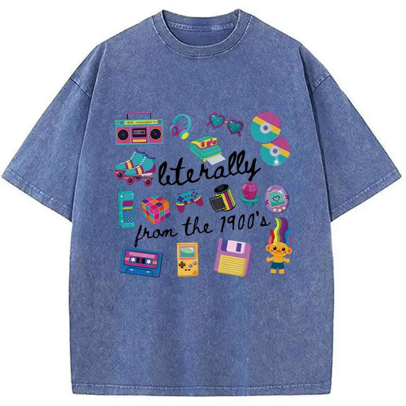 Modecanvas Literally From The 1900s DTG Printing Washed T-Shirt
