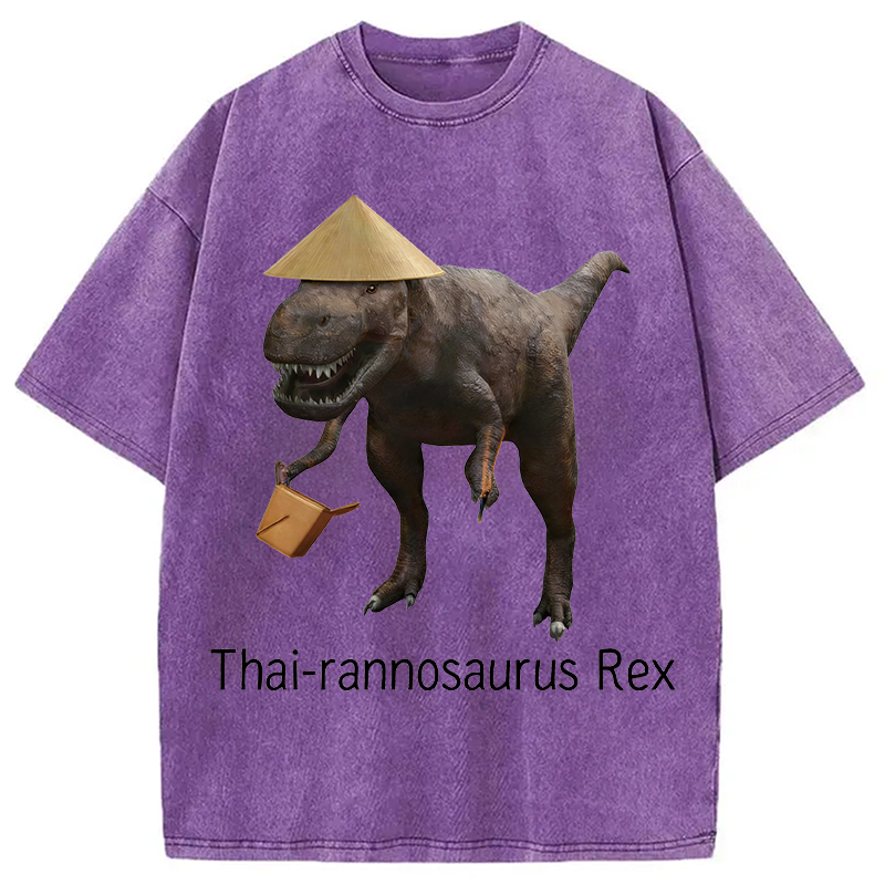 Modecanvas Thai-rannosaurus Rex DTG Printing Washed T-Shirt
