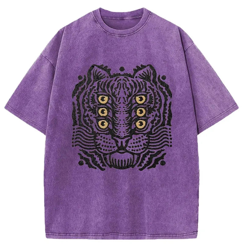 Modecanvas Six-eyed Cat Japanese Washed T-Shirt