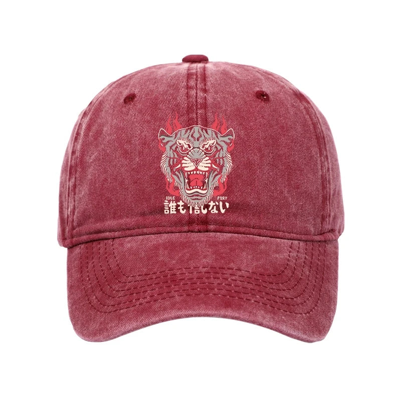 Modecanvas Retro Tiger Japanese Washed Cap-modecanvas