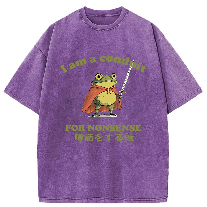 Modecanvas Nonsense Frog Washed T-Shirt