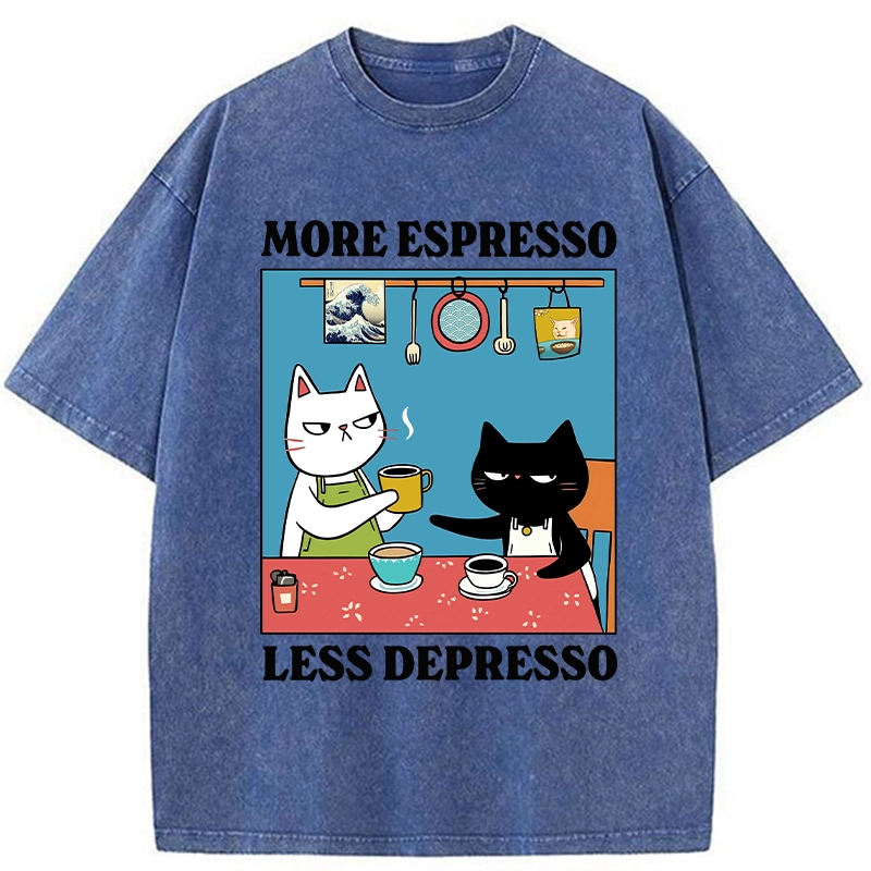 Modecanvas More Espresso Less Depresso Washed T-Shirt