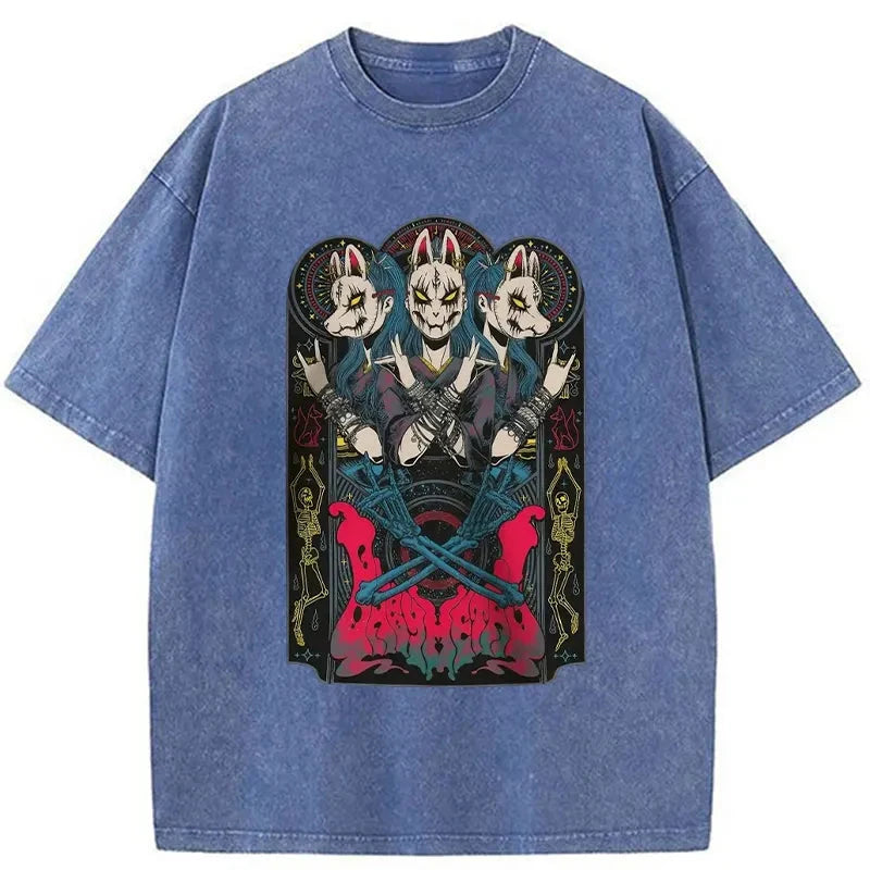 Modecanvas Rabbit Tour Washed T-Shirt-modecanvas