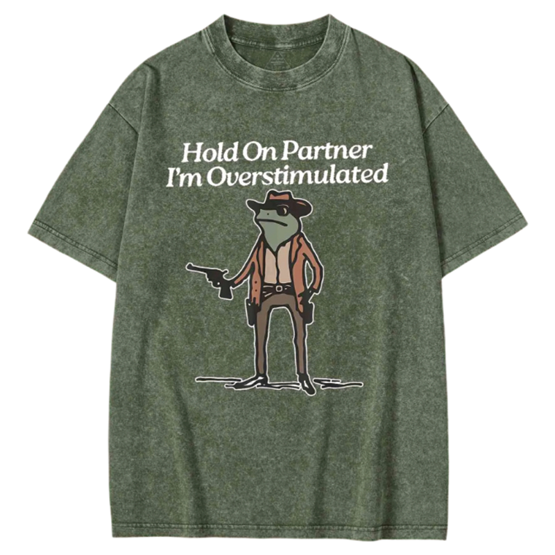 Modecanvas Hold on Partner Washed T-shirt