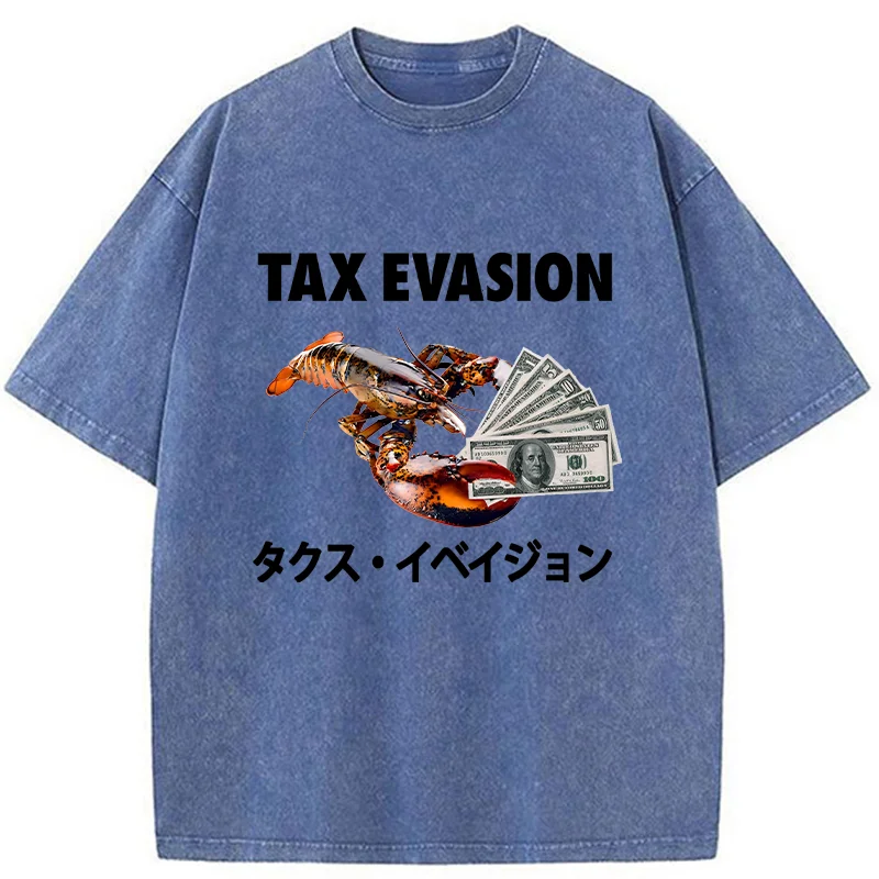 Modecanvas Tux Evasion Funny Washed T-Shirt-modecanvas