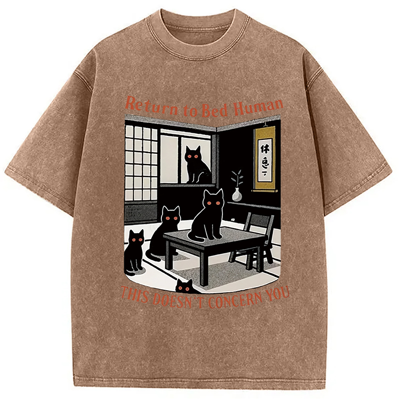 Modecanvas Cats All Over The Room Washed T-Shirt