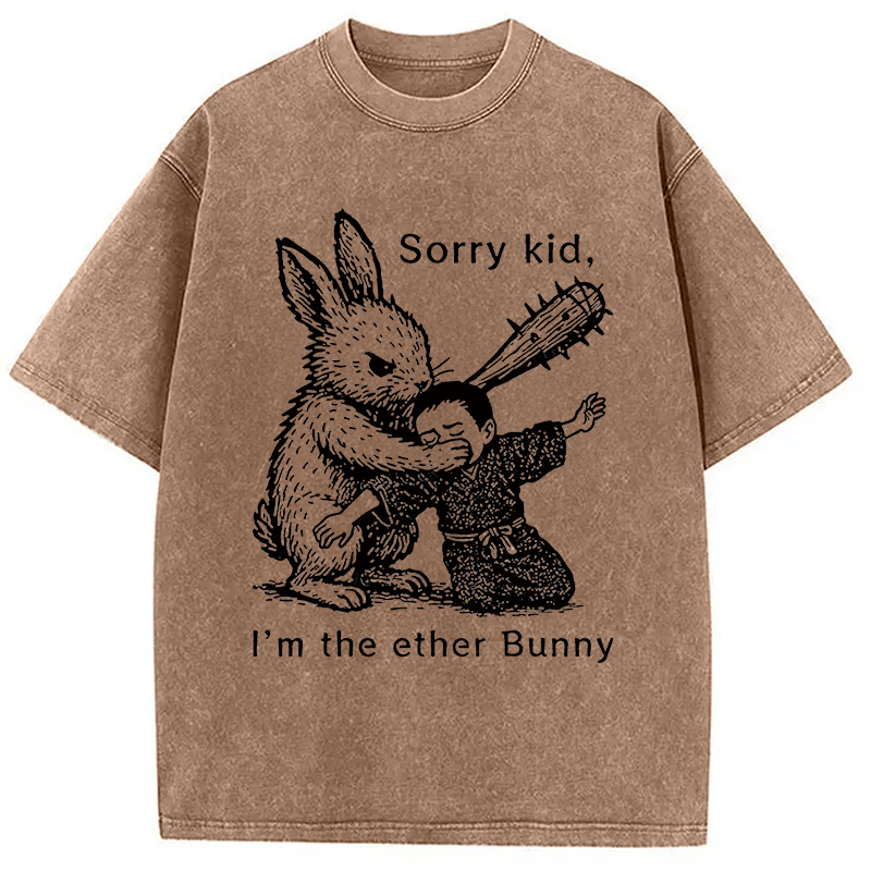 Modecanvas Bad Rabbit Funny Washed T-Shirt