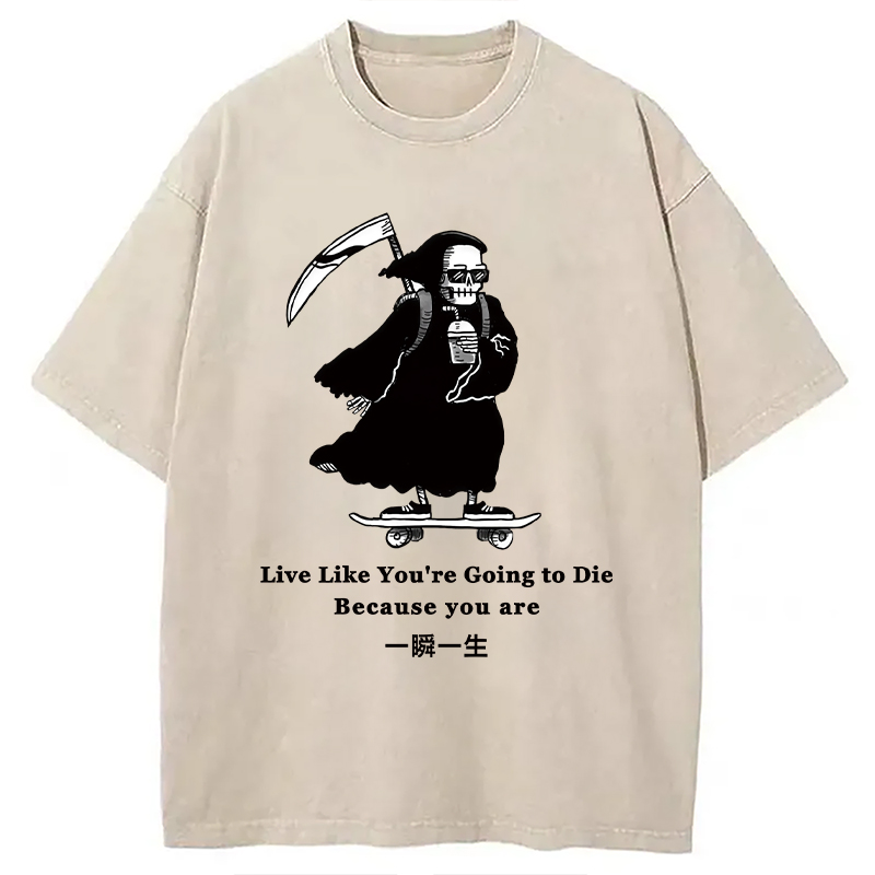 Modecanvas Death Skateboard Washed T-Shirt