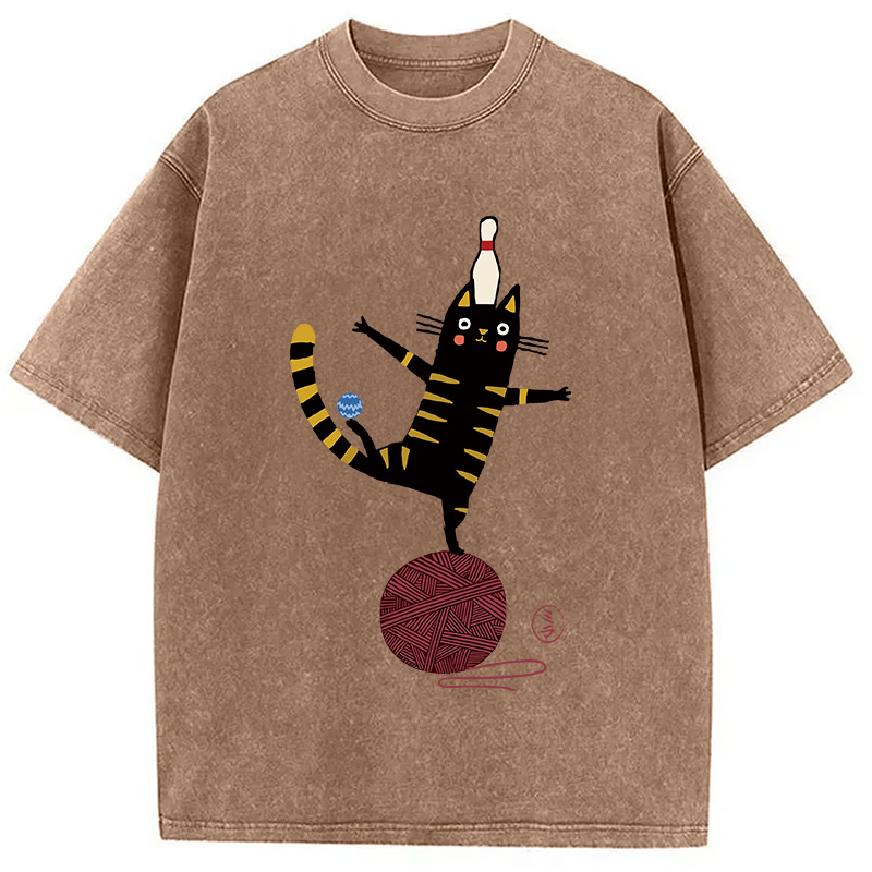 Modecanvas Acrobatic Kitten Washed T-Shirt