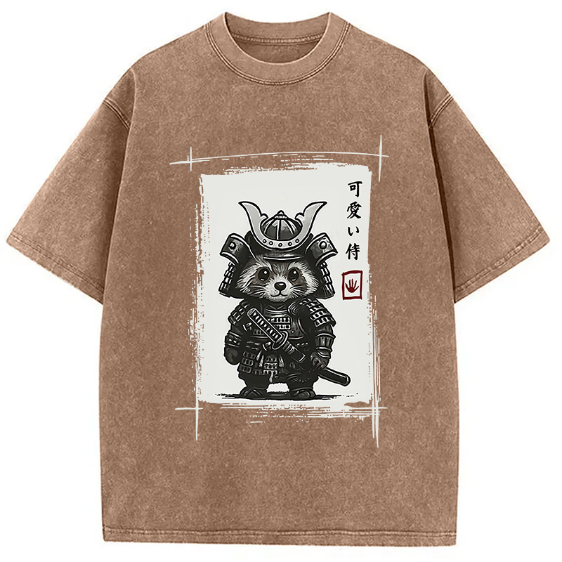 Modecanvas Samurai Baby Raccoon Washed T-Shirt