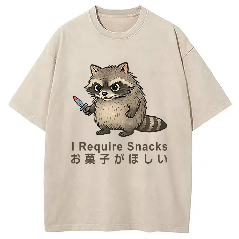 Modecanvas Raccoons Need Snacks Funny Washed T-Shirt