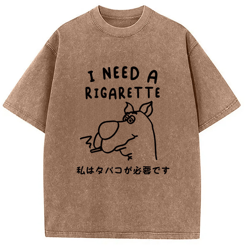 Modecanvas I Need a Rigarette Washed T-Shirt
