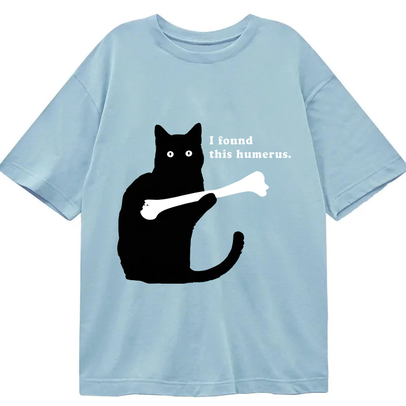 Modecanvas Cat Finds Human Bones DTG Printing Classic T-Shirt-modecanvas