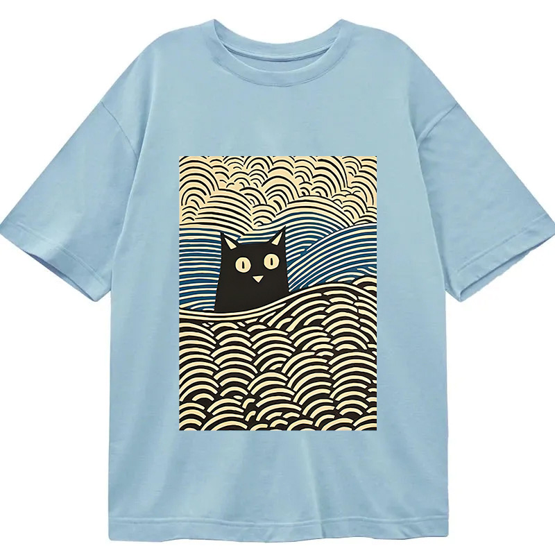 Modecanvas Kawaii Cat Japanese DTG Printing Classic T-Shirt-modecanvas