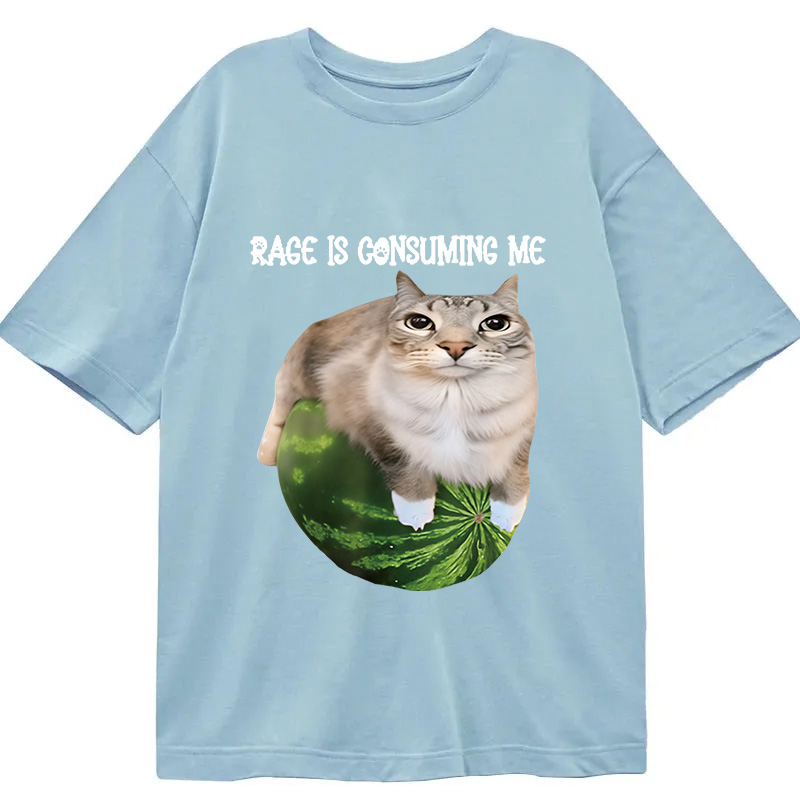 Modecanvas Rage Is Consuming Me Cat Meme DTG Printing Classic T-Shirt-modecanvas