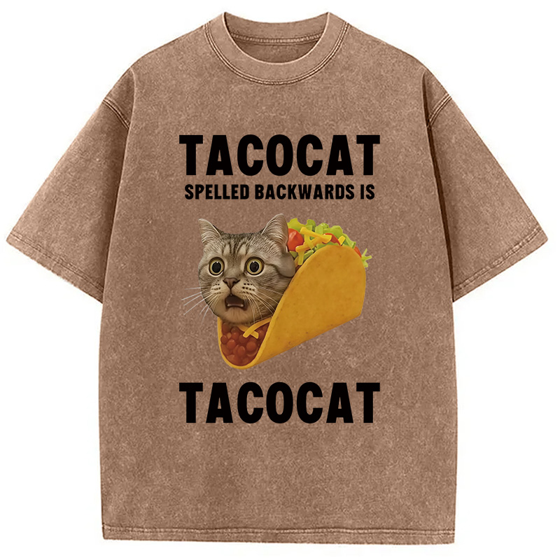 Modecanvas Tacocat Funny Meme Washed T-Shirt