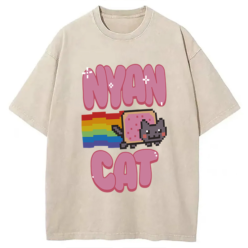 Modecanvas Nyan Cat Pride Washed T-Shirt