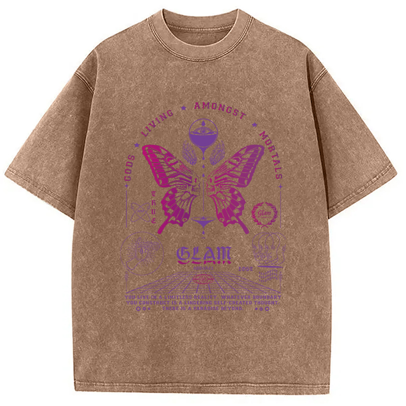 Modecanvas Butterflies Living Among Us Washed T-Shirt