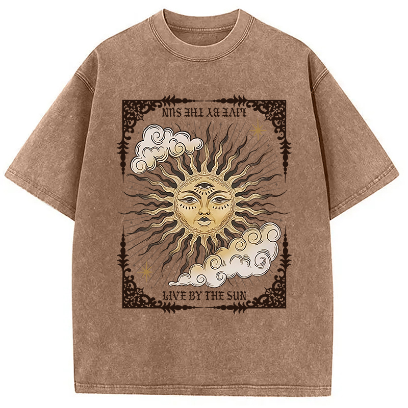 Modecanvas Living By The Sun Tarot Washed T-Shirt