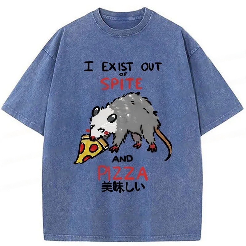 Modecanvas Delicious Pizza Japan Washed T-Shirt