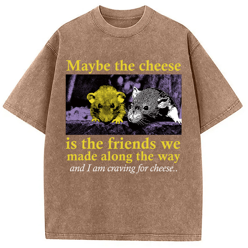 Modecanvas Maybe The Cheese Rat Washed T-Shirt