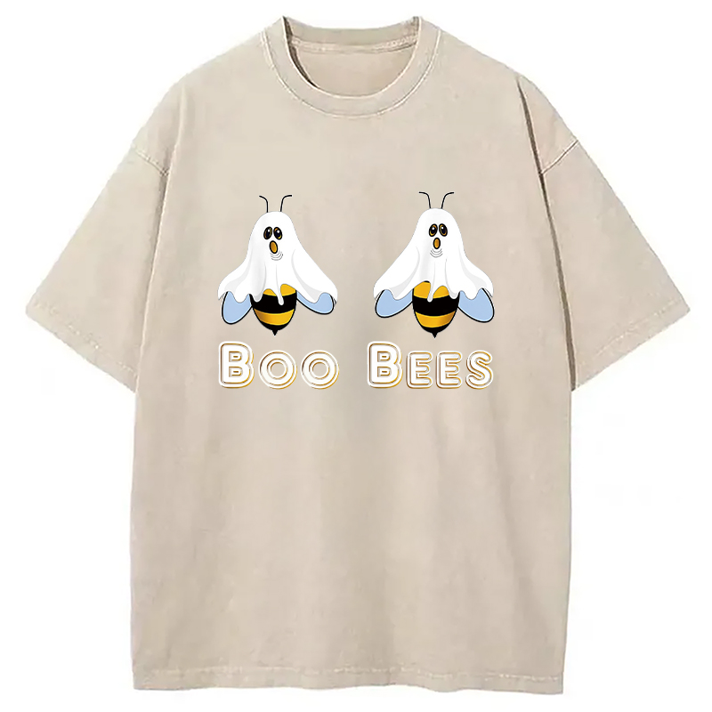 Modecanvas Cute Funny Boobees Halloween Washed T-Shirt