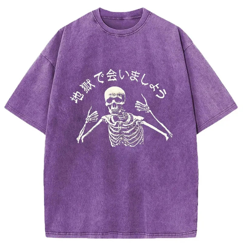 Modecanvas See You In Hell Japanese Washed T-Shirt