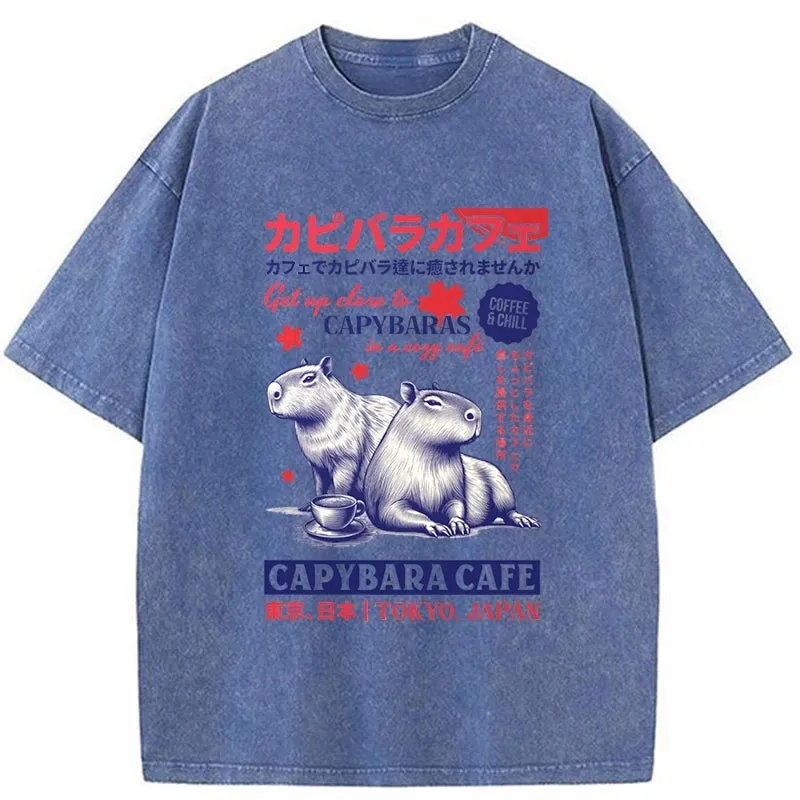 Modecanvas Tokyo Japan Capybara Cafe Washed T-Shirt