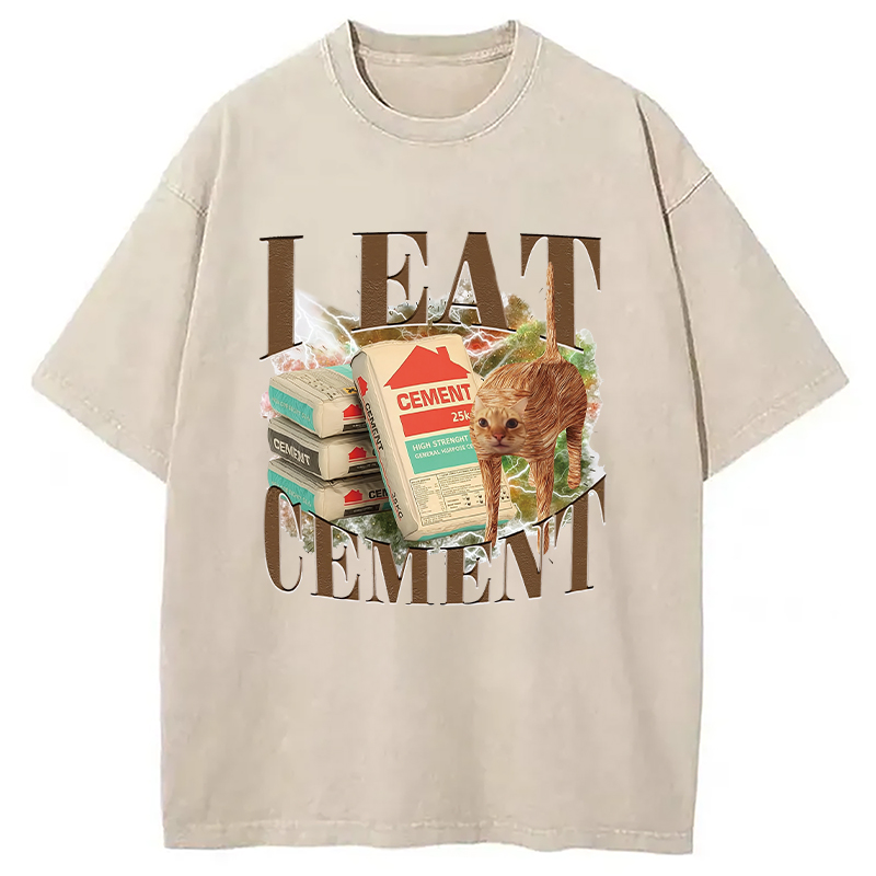 Modecanvas Unhinged I Eat Cement Washed T-Shirt