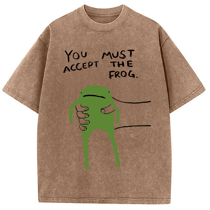 Modecanvas Give You Frog Washed T-Shirt