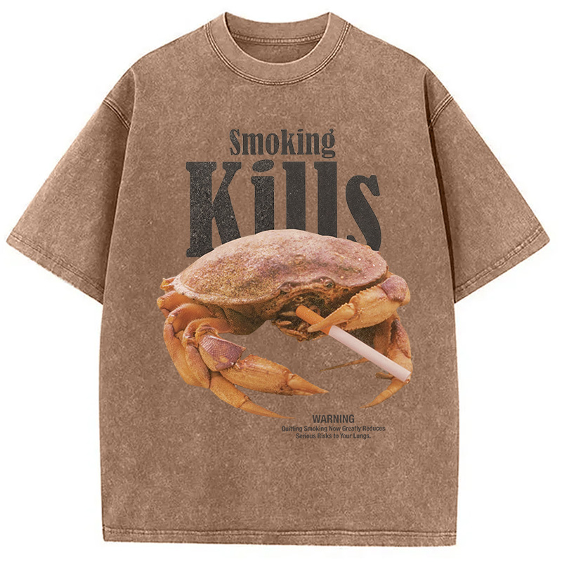 Modecanvas Smoking Kills But Crab Not Washed T-Shirt