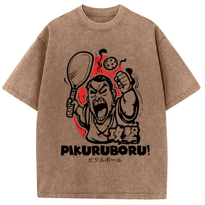Modecanvas Angry Pikuruboru Pickleball Washed T-Shirt