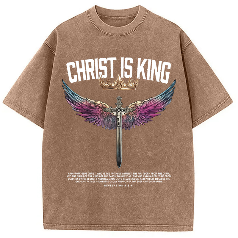 Modecanvas Christ Is King Christian Washed T-Shirt
