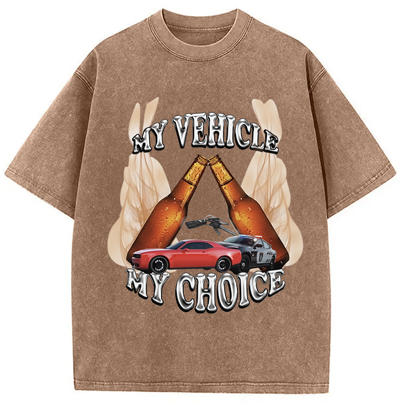 Modecanvas My Vehicle My Choice Washed T-Shirt