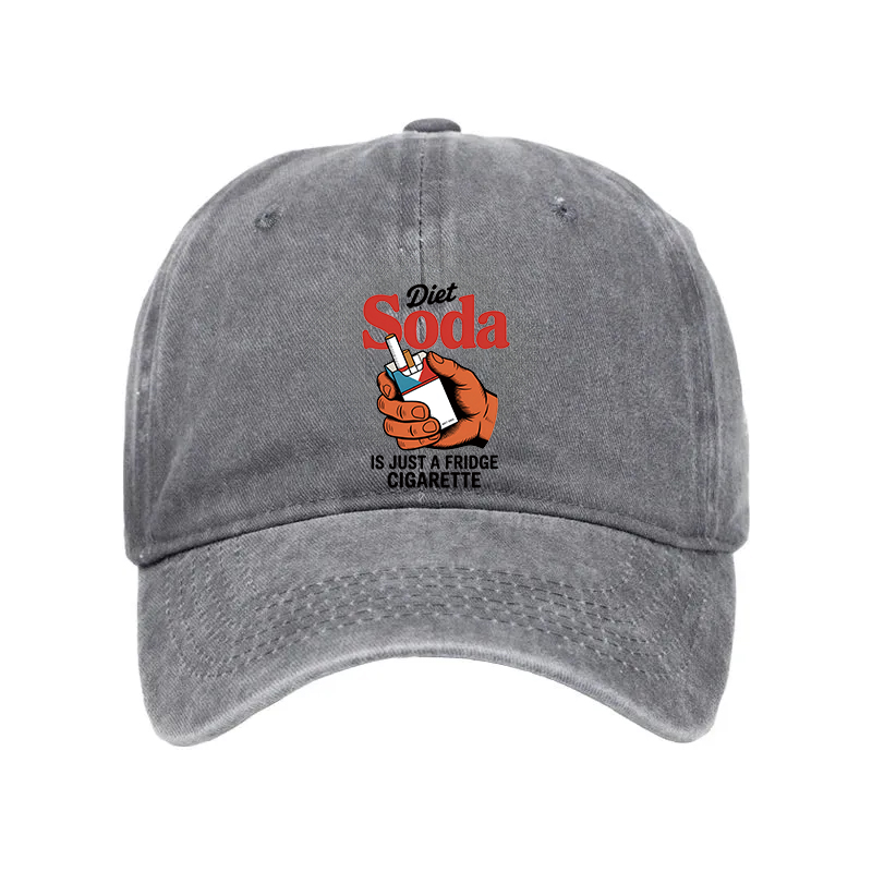 Modecanvas Diet Soda Is Just A Fridge Cigarette Funny Washed Cap-modecanvas