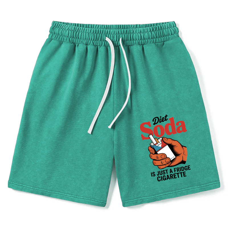 Modecanvas Diet Soda Is Just A Fridge Cigarette Funny Washed Short
