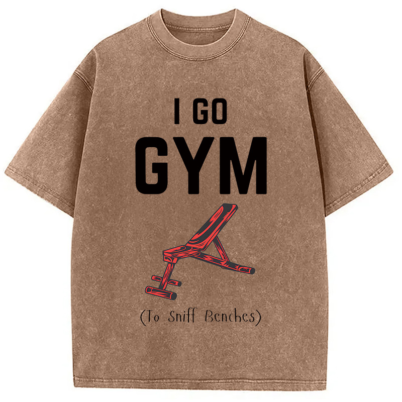 Modecanvas I Go GYM Funny Washed T-Shirt