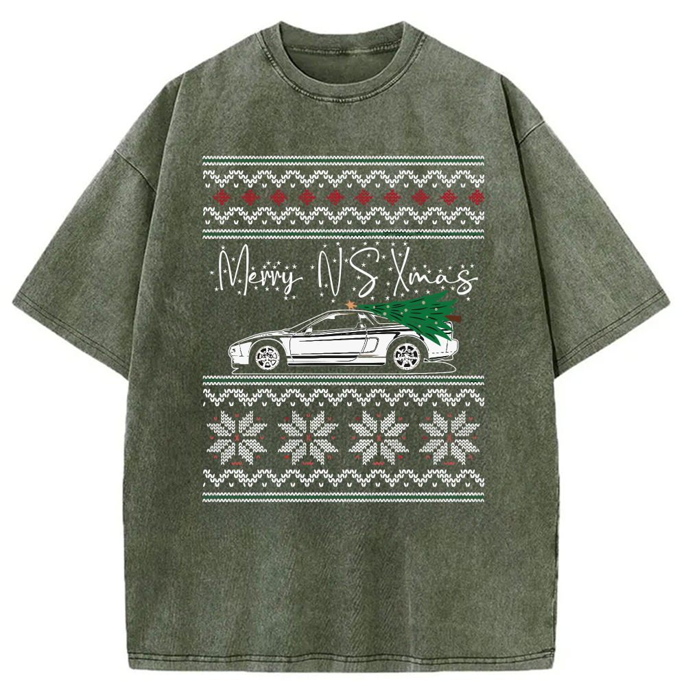 Modecanvas Japanese Sports Car JDM Christmas Washed T-Shirt
