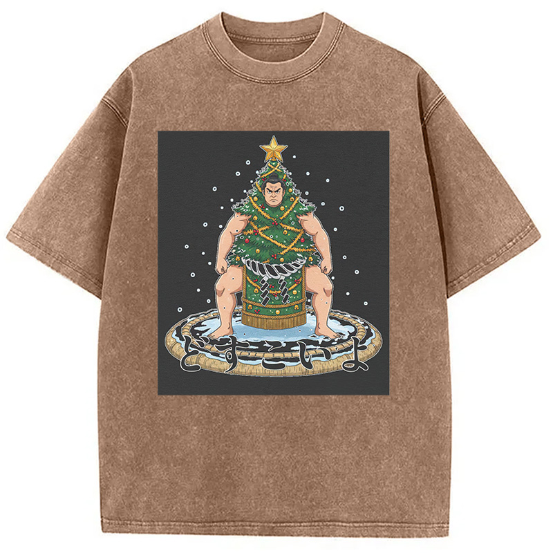 Modecanvas Horror Japanese Christmas Washed T-Shirt