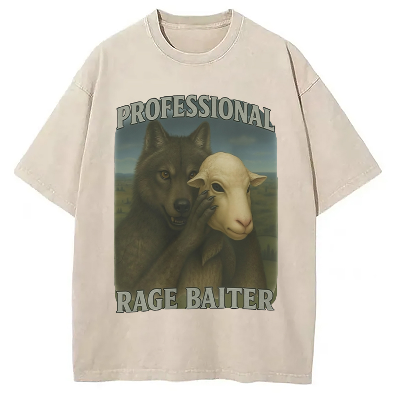 Modecanvas Professional Rage Baiter Funny Washed T-Shirt